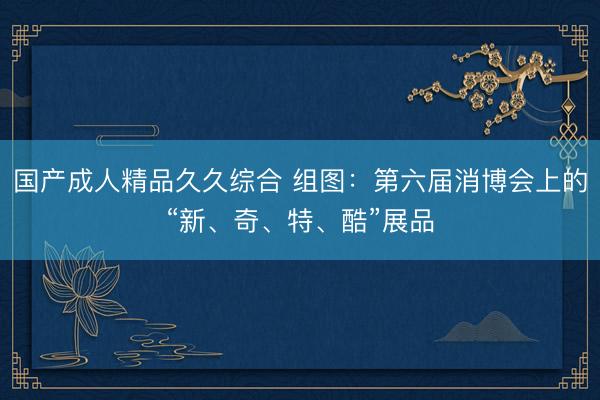 国产成人精品久久综合 组图：第六届消博会上的“新、奇、特、酷”展品