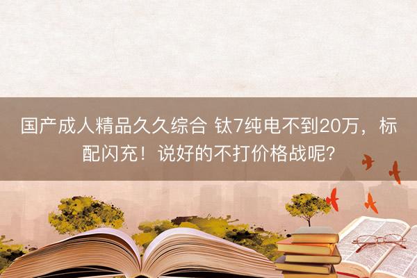 国产成人精品久久综合 钛7纯电不到20万，标配闪充！说好的不打价格战呢？