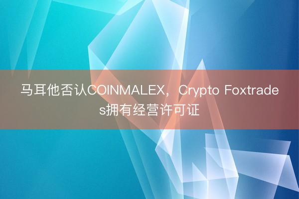 马耳他否认COINMALEX，Crypto Foxtrades拥有经营许可证