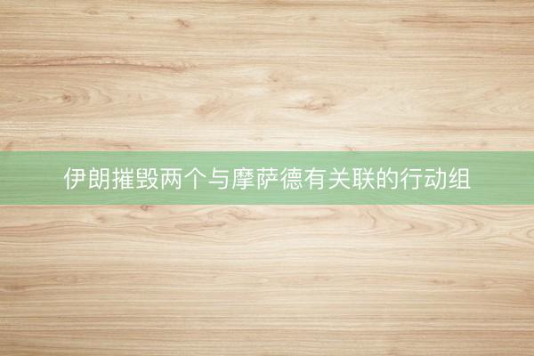 伊朗摧毁两个与摩萨德有关联的行动组