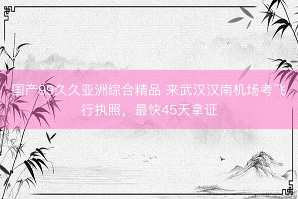 国产99久久亚洲综合精品 来武汉汉南机场考飞行执照，最快45天拿证