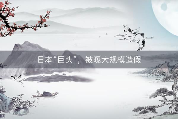 日本“巨头”，被曝大规模造假