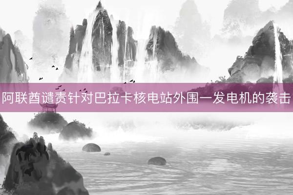 阿联酋谴责针对巴拉卡核电站外围一发电机的袭击