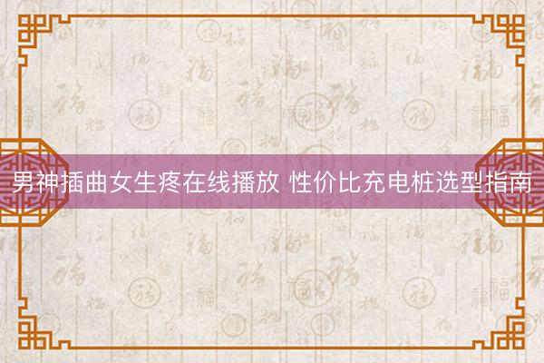 男神插曲女生疼在线播放 性价比充电桩选型指南
