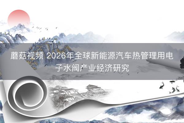 蘑菇视频 2026年全球新能源汽车热管理用电子水阀产业经济研究