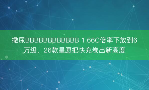 撒尿BBBBBBBBBBBB 1.66C倍率下放到6万级，26款星愿把快充卷出新高度