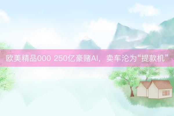 欧美精品000 250亿豪赌AI，卖车沦为“提款机”