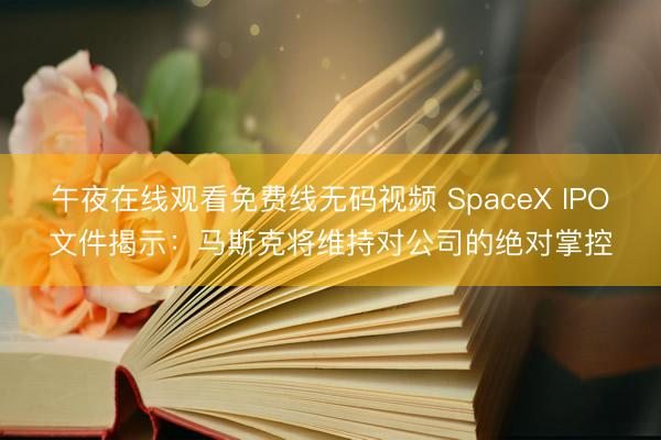 午夜在线观看免费线无码视频 SpaceX IPO文件揭示：马斯克将维持对公司的绝对掌控