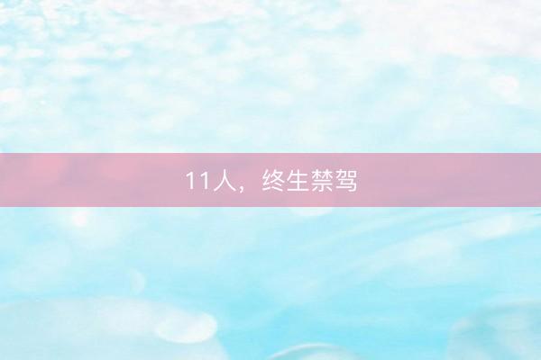 11人,终生禁驾