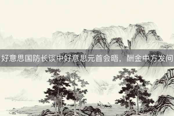 好意思国防长谈中好意思元首会晤，酬金中方发问