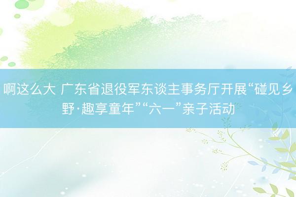 啊这么大 广东省退役军东谈主事务厅开展“碰见乡野·趣享童年”“六一”亲子活动