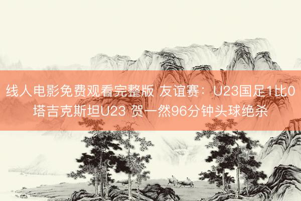 线人电影免费观看完整版 友谊赛：U23国足1比0塔吉克斯坦U23 贺一然96分钟头球绝杀