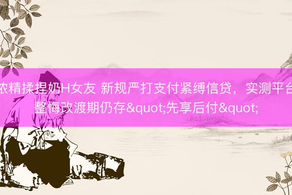 浓精揉捏奶H女友 新规严打支付紧缚信贷,实测平台整悔改渡期仍存"先享后付"