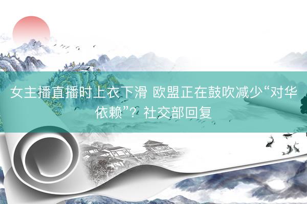 女主播直播时上衣下滑 欧盟正在鼓吹减少“对华依赖”？社交部回复