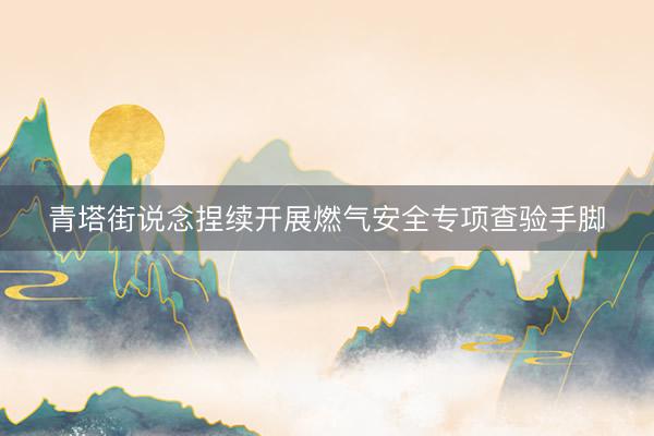 青塔街说念捏续开展燃气安全专项查验手脚